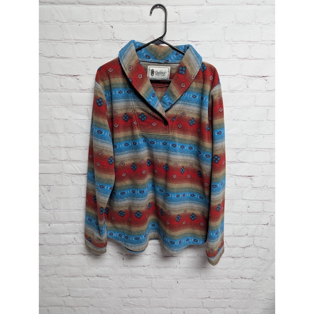 Outback Trading Co. Tory Pullover Women's XL Fleece Aztec Print NWOT 297